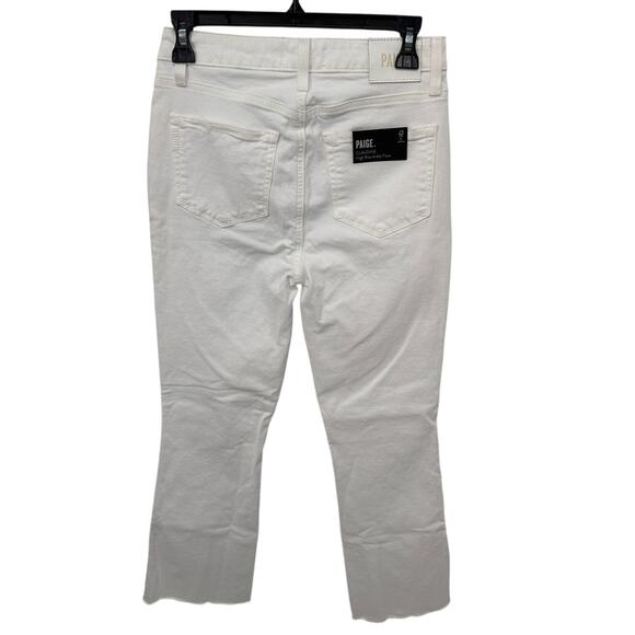 PAIGE DENIM NWT Claudine Live in Kick Flare Denim Jean Crisp White // 26 - Picture 11 of 14